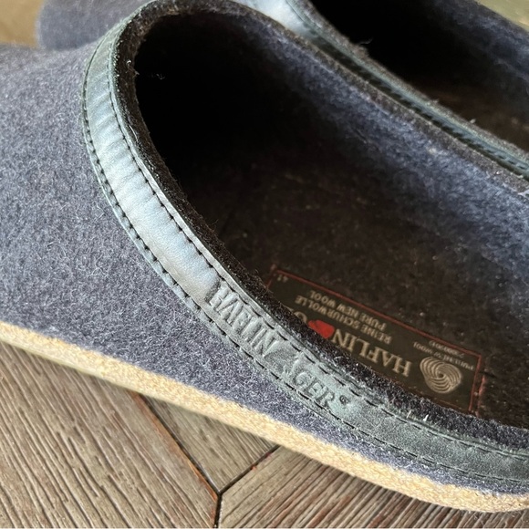 Haflinger Gray Wool Felt Slippers Size 41 - Picture 2 of 9